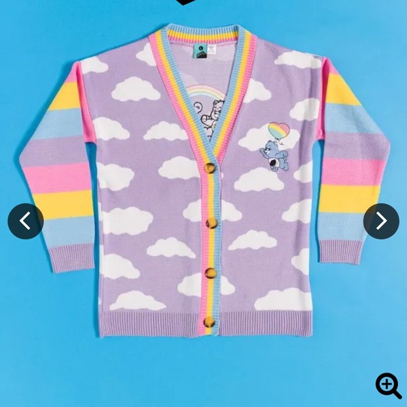Truffle Shuffle Care Bears Cloud Knitted Cardigan 🌈☁️ 🐻 💖💜 - Picture 3 of 10
